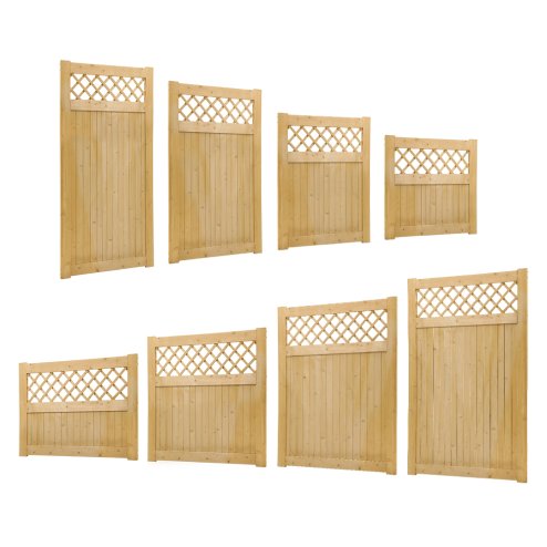 Living and Home Rhombus Garden Wood Fence Gate, Multi Size Options Outdoor Privacy Wooden Garden Gate with Hinges & Latch Hardware
