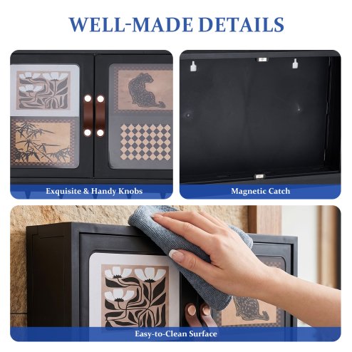 Living and Home Foldable Wall-Mounted Bathroom Storage Cabinet with Doors