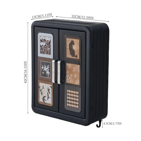 Living and Home Foldable Wall-Mounted Bathroom Storage Cabinet with Doors