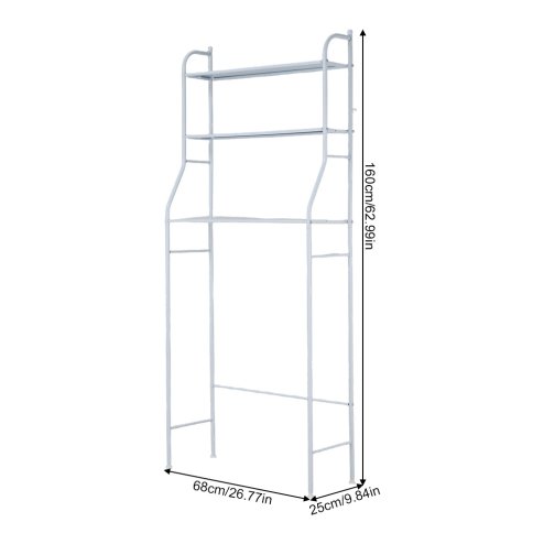 Living and Home 3-Tier Freestanding Over Toilet Storage Rack, 68cm W x 25cm D x 160cm H