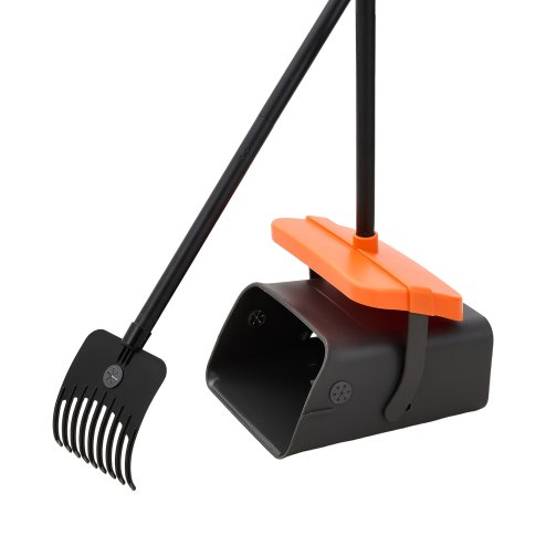 Living and Home Dog Feces Scooper Swivel Bin & Rake Kit with 35 Waste Bags