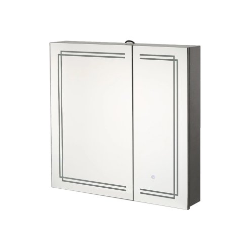 Living and Home 2-Door  Wall-mounted Bathroom Mirror Cabinet with Led Lights