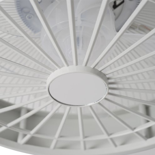 Living and Home Dia 50cm Round Acrylic Ceiling Mount LED Fan Light with Remote Controller, White