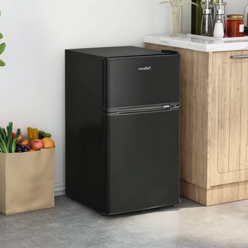 87L Under Counter Fridge Freezer  with Removable Shelves, Drawer
