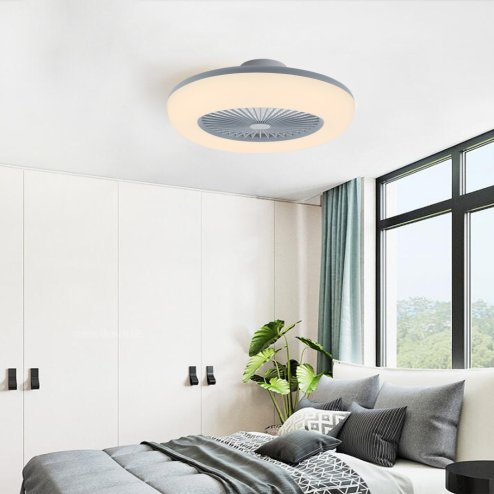 Living and Home 55cm Dia Round Acrylic LED Ceiling Light Fan with Remote Control, 3 Wind Speeds