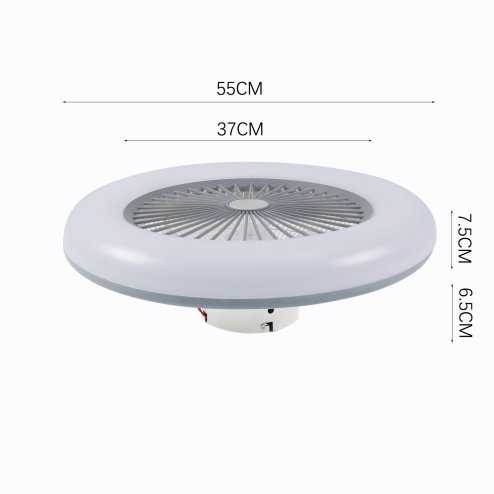 Living and Home 55cm Dia Round Acrylic LED Ceiling Light Fan with Remote Control, 3 Wind Speeds