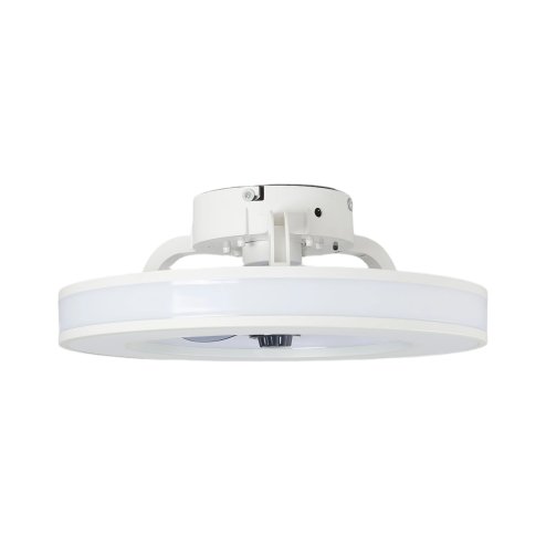 Living and Home Round White RGB Smart Ceiling Fan Light, 7 ABS Blades Reversible 6-Speed Dimmable LED Fan Lamp with Remote & APP Control
