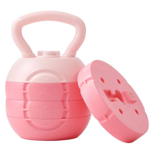 Living and Home Adjustable Water-Filled Kettlebell, 2-10kg Weight with Ergonomic Grip, Pink