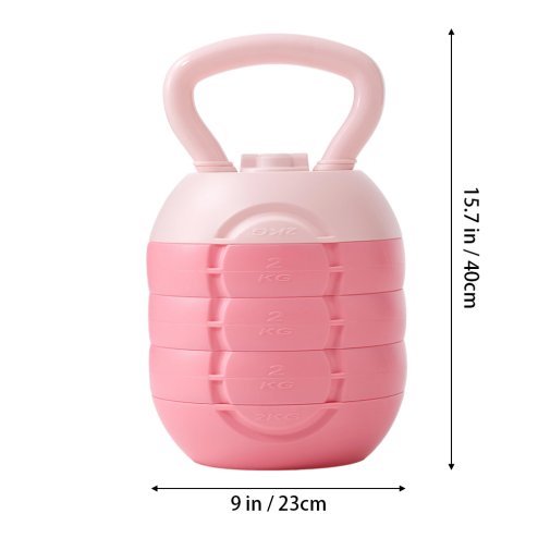 Living and Home Adjustable Water-Filled Kettlebell, 2-10kg Weight with Ergonomic Grip, Pink