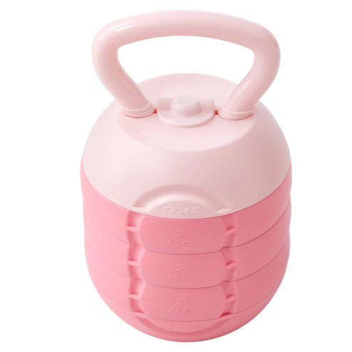 Living and Home Adjustable Water-Filled Kettlebell, 2-10kg Weight with Ergonomic Grip, Pink