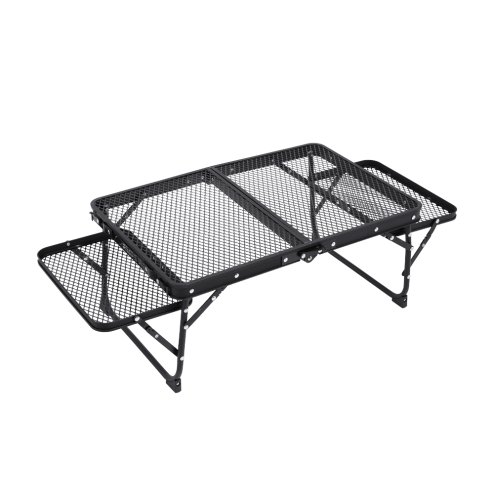 Living and Home Black Outdoor Portable Folding Camping Table, 63cm (W) x 41cm (D) x 28cm (H)