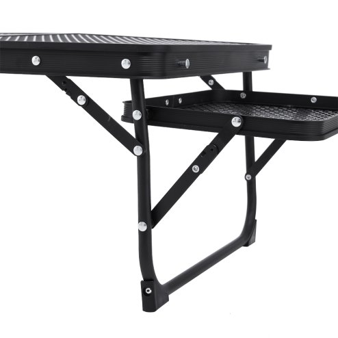 Living and Home Black Outdoor Portable Folding Camping Table, 63cm (W) x 41cm (D) x 28cm (H)