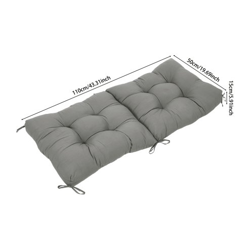 Living and Home Non-slip Garden Chair Cushion with Back for Indoor Outdoor, 110cm (W) x 50cm (D) x 15cm (H)