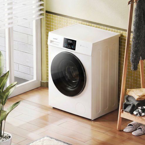 10kg Washing Machine & 7kg Dryer – Freestanding Front Load with Steam Care & Woolmark Certification, White