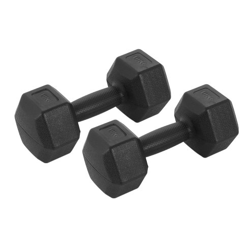 Living and Home Pair of 10KG Hex Dumbbells with Non-slip Grip Image
