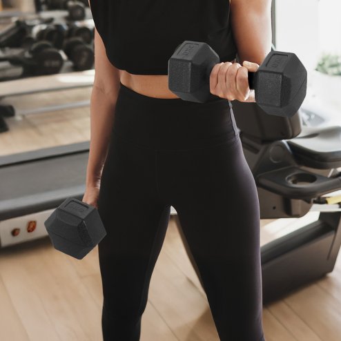 Living and Home Pair of 3KG Hex Dumbbells with Non-slip Grip Image