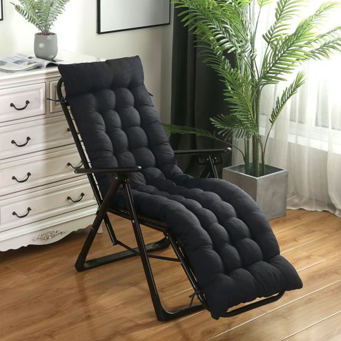 Living and Home Comfortable 8cm Thick Lounge Cushion, Bench Chair, Black Image