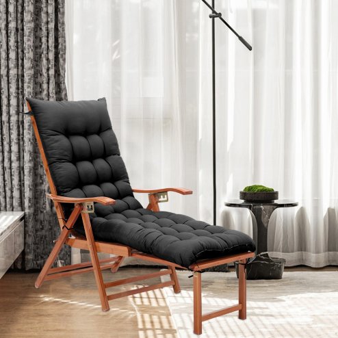 Living and Home Comfortable 8cm Thick Lounge Cushion, Bench Chair, Black