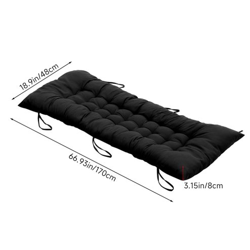 Living and Home Comfortable 8cm Thick Lounge Cushion, Bench Chair, Black
