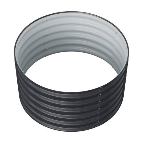 Living and Home 80cm Dia x 43cm H Round Metal Raised Garden Bed, Planter Box