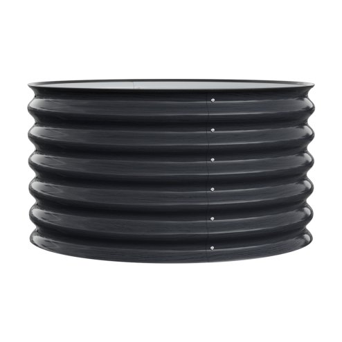 Living and Home 80cm Dia x 43cm H Round Metal Raised Garden Bed, Planter Box