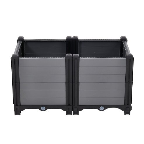 60cm W Rectangular Plastic Raised Garden Bed Planter Box with Water Reservoir