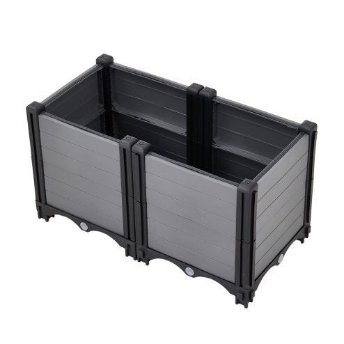 60cm W Rectangular Plastic Raised Garden Bed Planter Box with Water Reservoir