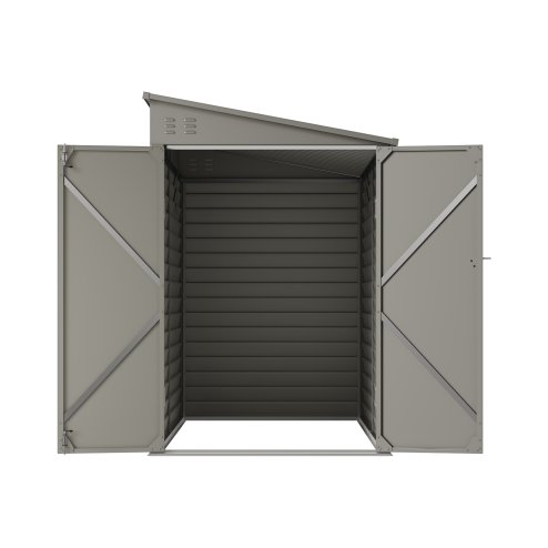 Living and Home 4.71 x 8.86FT Metal Pent Roof Garden Storage Shed, Grey