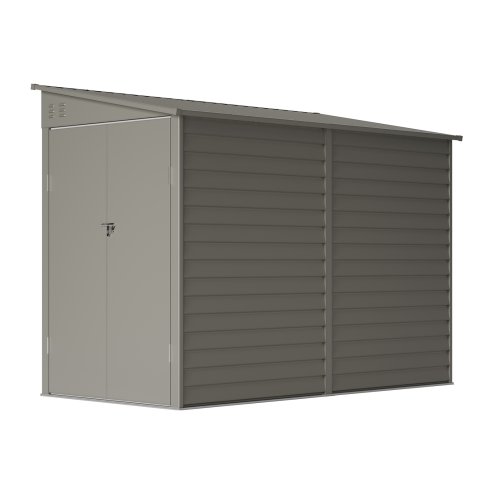 Living and Home 4.71 x 8.86FT Metal Pent Roof Garden Storage Shed, Grey