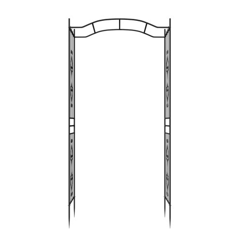 Black Garden Metal Arch, 110cm W x 45cm D x 230cm H