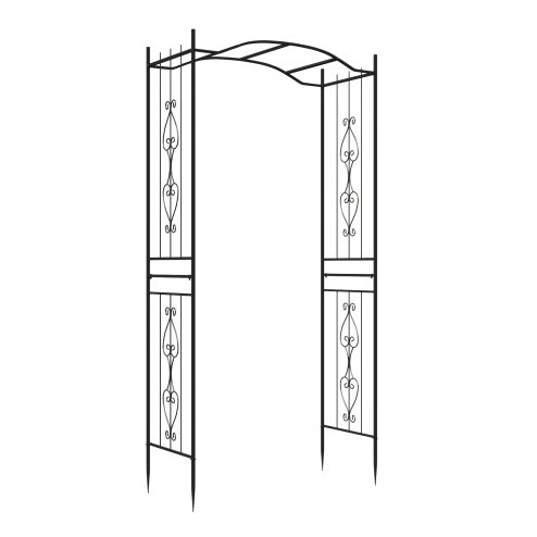 Black Garden Metal Arch, 110cm W x 45cm D x 230cm H