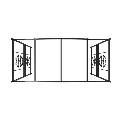 Black Garden Metal Arch, 110cm W x 45cm D x 230cm H