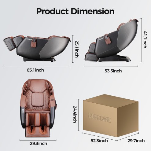 Living and Home Zero Gravity Full Body Massage Chair, PU Leather Electric Recliner with Back Heating, Bluetooth Speaker, Foot Rollers, Airbag Massage, USB Charging & Handheld Remote