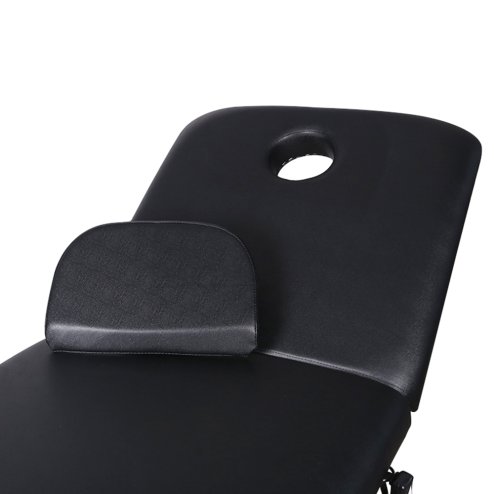 Living and Home Electric Height Adjustable Massage Table, Reclining Facial Spa Bed with Backrest Adjustment, Mobile Beauty Tattoo Bed with Wheels, 180cm Black PU Salon Treatment Bed