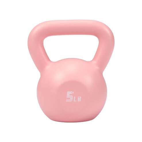 Pink 5lbs Strength Training Kettlebell with Non-Slip Handle