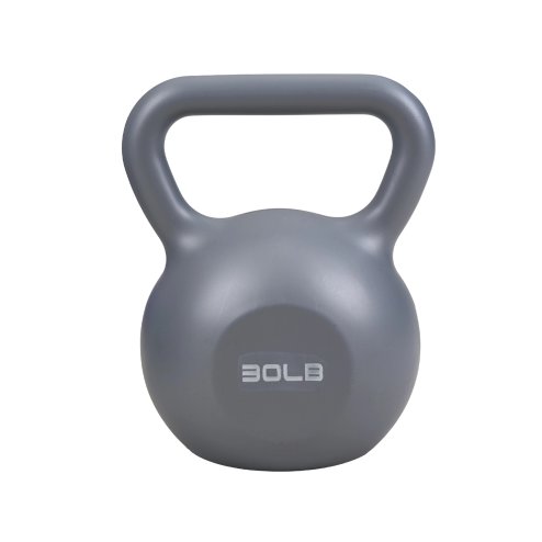 Grey 30lbs Strength Training Kettlebell with Non-Slip Handle