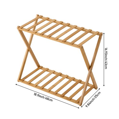 2-Tier Bamboo Storage Shelf