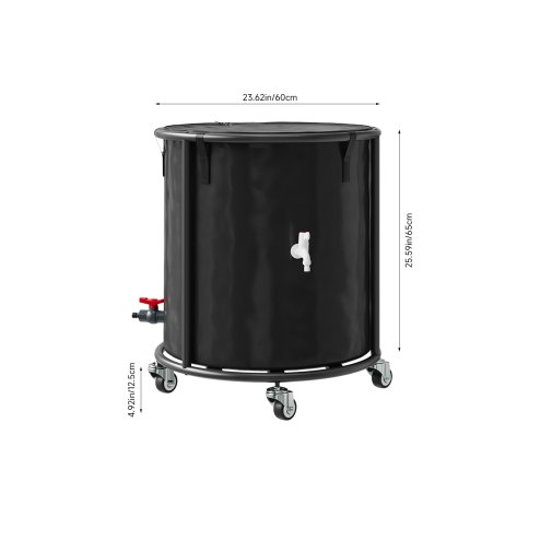 190L Portable Rain Barrel with Castors