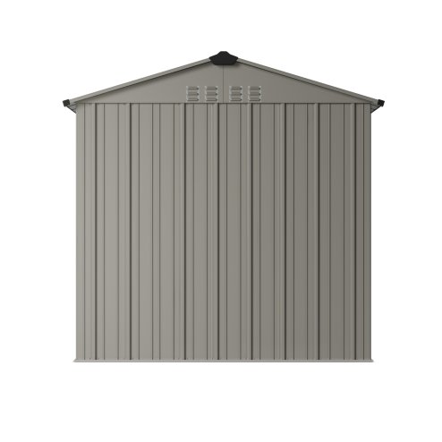 Living and Home 6.56 x4.07FT Grey Aluminium Color Metal Storage Shed, Apex Roof with Lockable Hinged Doors & Vents