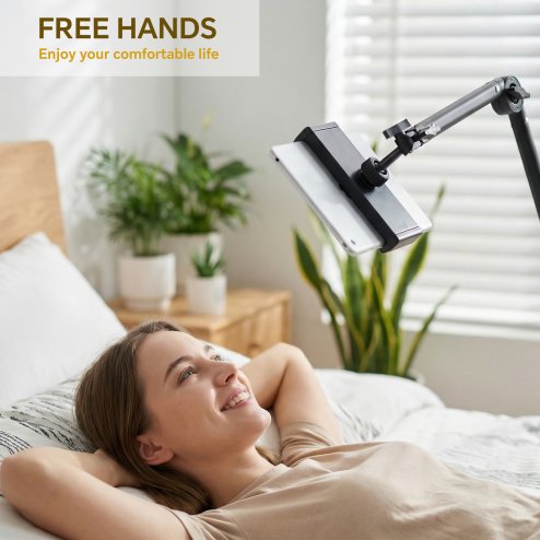 Phone Tablet Holder with 360° Adjustable Foldable Arm