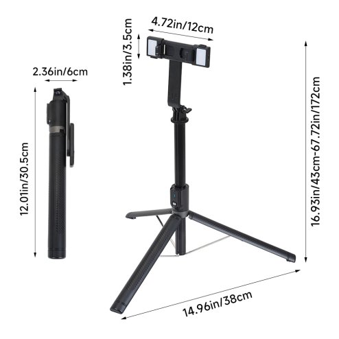 Phone Tripod Selfie Stick with Wireless Remote