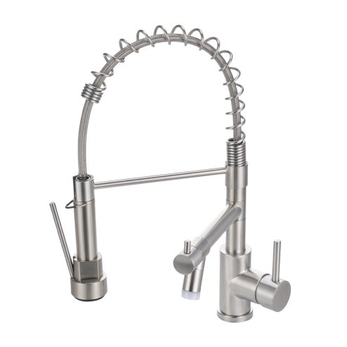Dual Spout Swivel Kitchen Faucet with LED Light