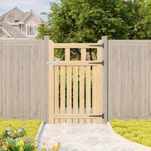 76x120cm Outdoor Wooden Garden Gate Fence Door
