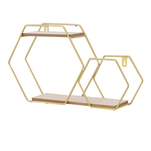 Honeycomb Modern Hexagonal 2 Tier Wall Floating Shelf
