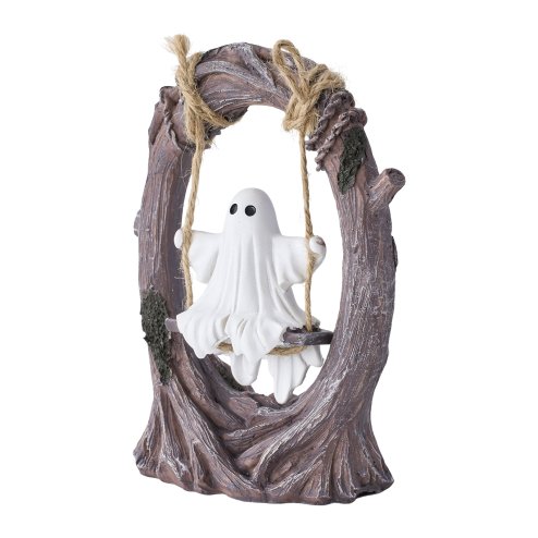 Living and Home Halloween Ghost on Tree swing Figurine