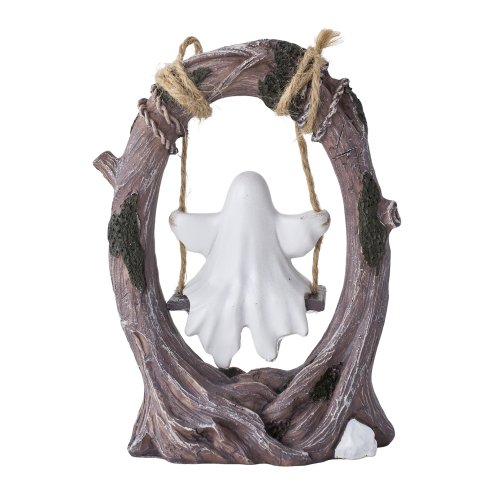 Living and Home Halloween Ghost on Tree swing Figurine