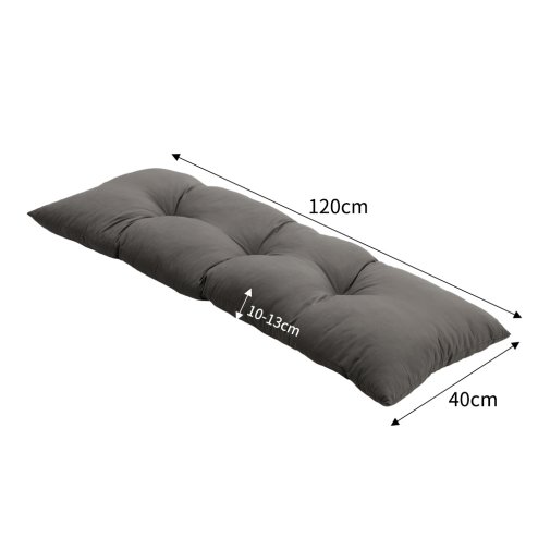 Dark Grey Rectangular Tufted Bench Cushion Seat Pad