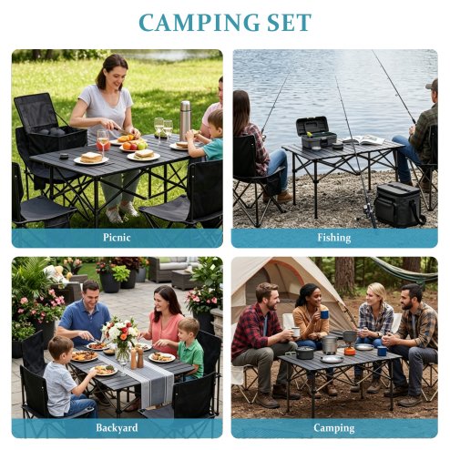 Portable Folding Camping Table with 4 Chairs