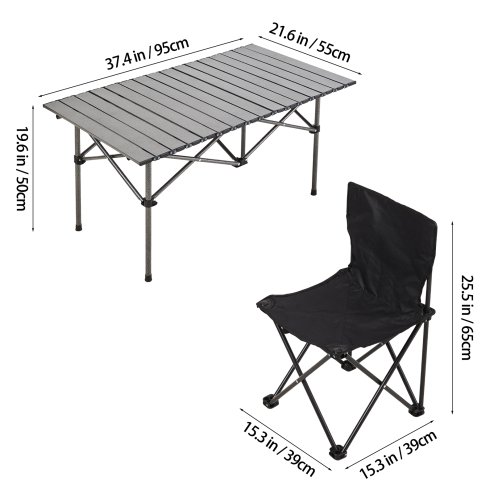 Portable Folding Camping Table with 4 Chairs