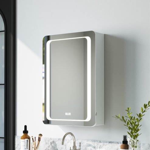 Rectangle Wall Mounted LED Mirror Cabinet